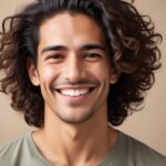 young Hispanic male with long, lush hair and a receding hairline in need of treatment